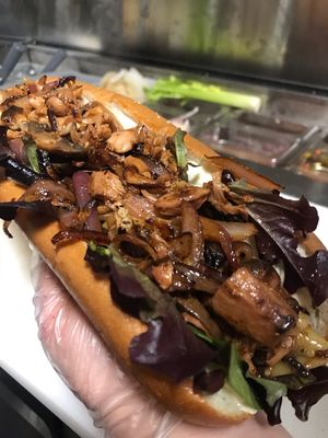 Steakhouse jackfruit sandwich  at Kelley Farm Kitchen in Harpers Ferry