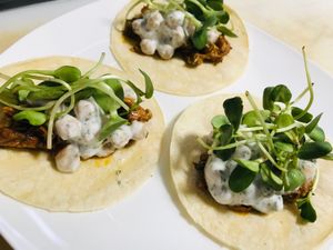Gluten free jerk jackfruit tacos  at Kelley Farm Kitchen in Harpers Ferry