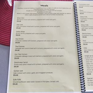 Menu1 at Addis Abeba in Footscray