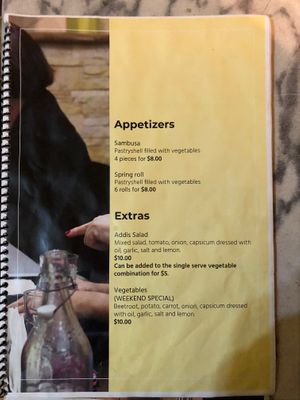 Appetisers at Addis Abeba in Footscray