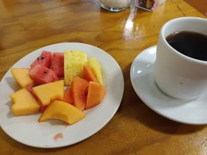 Frutas y café at Yug in Mexico City