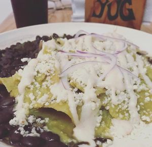Vegan Chilaquiles  at Yug in Mexico City