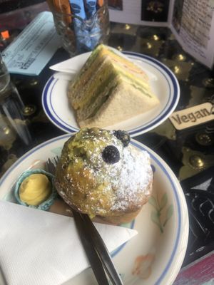 Muffin and club sandwich  at Lemonwood Eatery in Okato