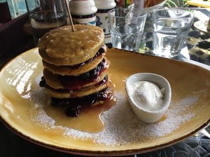 Pancake stack at Lemonwood Eatery in Okato