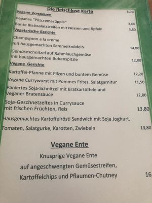 Vegan/vegetarian dishes  at Ulis Schlemmertreff in Baden Baden