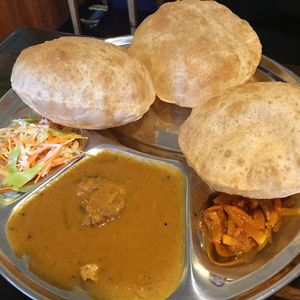 Poori is 100% vegetarian food and curry.  at Kerala Kitchen Ishigakijima - ケララキッチン石垣島 in Ishigaki