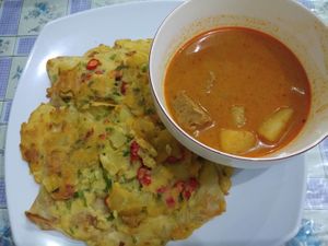 Indian Martabak Vegan with Curry at Buddha Heart Vegan Cuisine in Medan