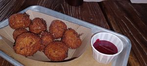 Root Tater Tots + Beet Ketchup (vegan / gluten free) at Grass Roots Kitchen in Tarrytown