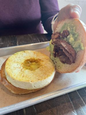 Todu breakfast sandwich   at Grass Roots Kitchen in Tarrytown