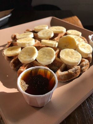 Vegan buckwheat waffle at Grass Roots Kitchen in Tarrytown