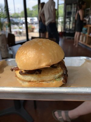Vegan egg sandwich!  at Grass Roots Kitchen in Tarrytown