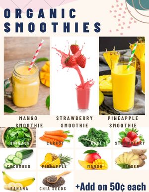 VEGAN ORGANIC SMOOTHIE! 
NO SUGAR
NO ARTIFICIAL

ALL NATURAL  at Wow Poke & Juice in Lawrenceville