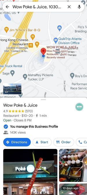  at Wow Poke & Juice in Lawrenceville