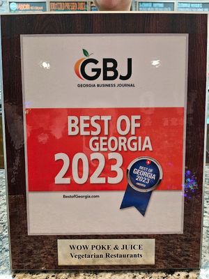 This year we've been selected as the best of vegetarian restaurant in GA.
We couldn't done without your support 
Thank you so much for your support in 2023!
Love  at Wow Poke & Juice in Lawrenceville