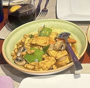 Thai style cashew nuts with tofu - delicious   at Thai Botánico in Tenerife