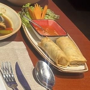 Thai vegetable spring rolls   at Thai Botánico in Tenerife