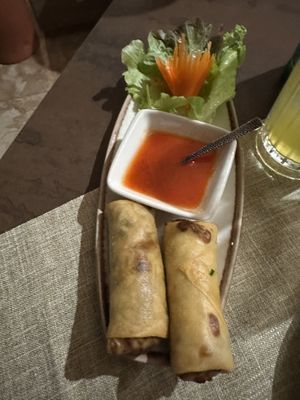 Vegetable spring rolls  at Thai Botánico in Tenerife