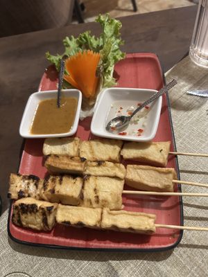 Tofu Satay Skewers (special request)  at Thai Botánico in Tenerife
