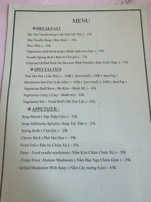 Menu page 1 of 2  at Bo De Quan in My Tho
