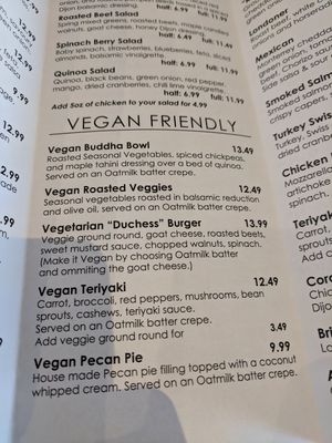 Menu at The Naked Crepe Bistro, Inc in Wolfville