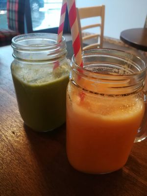 A green one and an orange one Dec-2018 at Vedi in Derby