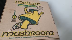Pizza box at Mellow Mushroom in Carmel