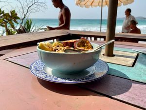 Smoothie bowl, and the view ain’t bad.  at Flow Beach Cafe. - Seaddict in Koh Samet