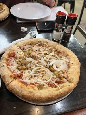 Tempeh and onions   at Mellow Mushroom in Chantilly