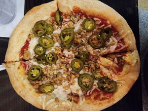 Tempeh w/ jalapeños and follow your heart cheese ❤️ at Mellow Mushroom in Chantilly