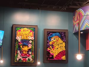 Wall art at Mellow Mushroom in Fayetteville