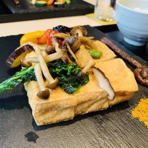 Tofu steak at Musubi in Tokyo