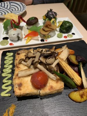 Tofu steak with veg  at Musubi in Tokyo