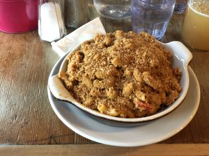 The Vegan with soyrizo, cherry tomatoes and breadcrumbs.  at Homeroom in Oakland