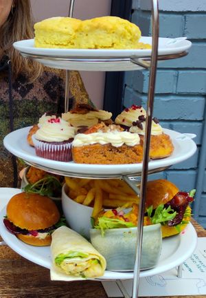 Vegan aftrenoon tea for two people at Cuthbert's in Liverpool