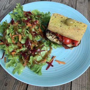 Italian sandwich with salad at Cafetería Tambien in Puebla