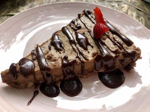 Chocolate, banana, peanut butter, nut cake (best ever)!! at Cafetería Tambien in Puebla