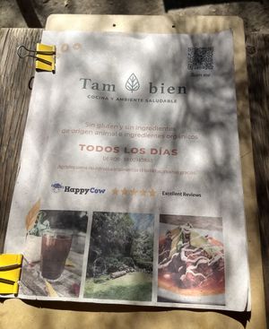 💜 the menu at Cafetería Tambien in Puebla