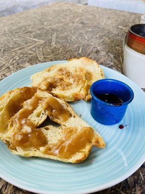 Croissant with vegan nut butter   at Cafetería Tambien in Puebla