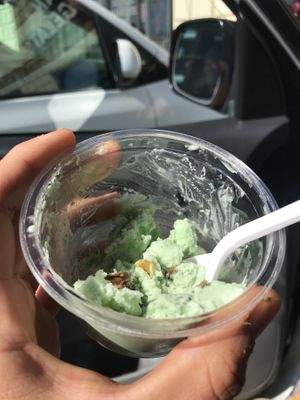 mint choco chip gelato at Vegan Donut-Gelato in Houston