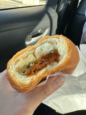 Chorizo & jalapeño kolache at Vegan Donut-Gelato in Houston