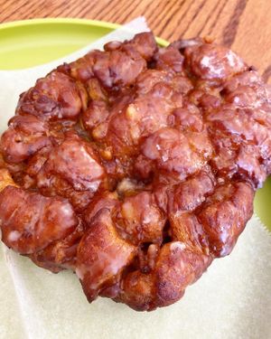 Apple fritter. Really good, tasted like an apple pie funnel cake at Vegan Donut-Gelato in Houston