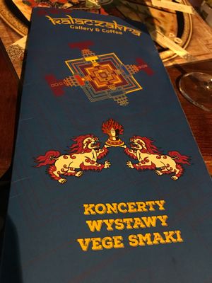 Menu card  at Kalaczakra in Wroclaw