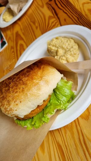 Falafel burger at Vegan Kantin in Bursa