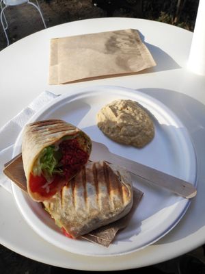 Falafel dürüm at Vegan Kantin in Bursa