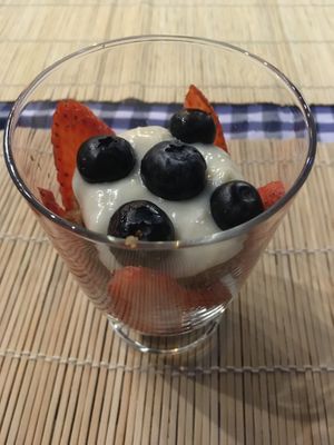 Vegan blueberry trifle  at Moreish in Dubai