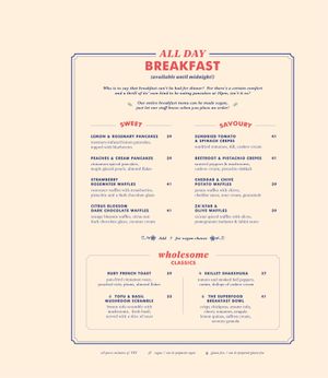 All day breakfast menu at Moreish in Dubai