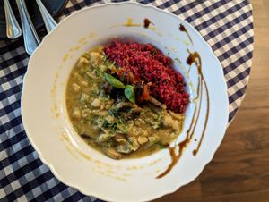 Chickpea and mushroom stew at Moreish in Dubai