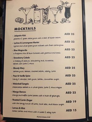 Mocktails  at Moreish in Dubai