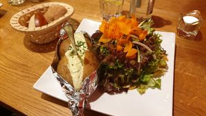 Baked potatoe with avocado cream at Calanda in Chur