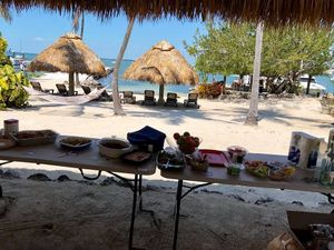 One of our waterfront potlucks! at Plant-Based in Paradise in Key Largo